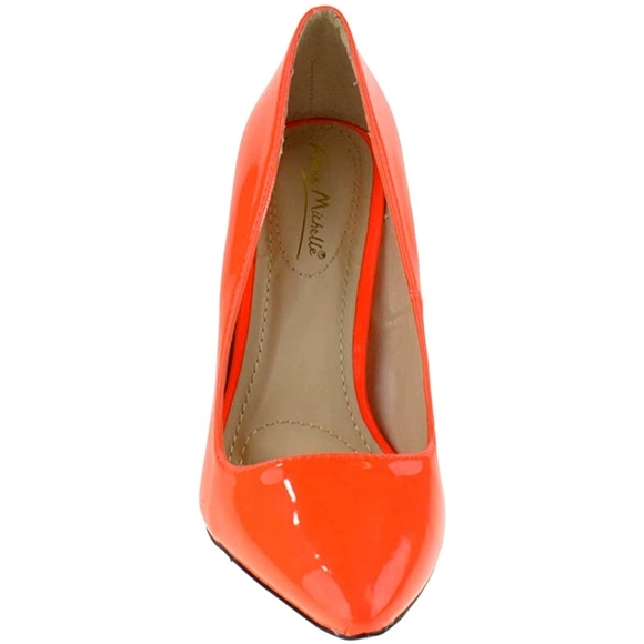 NWOT Neon Orange Anne Michelle Patent Stilettos - Picture 4 of 10